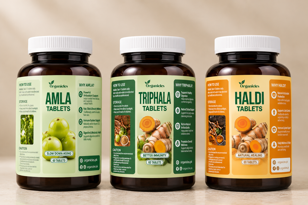 Amalaki Tablets + Triphala Tablets + Haldi Tablets