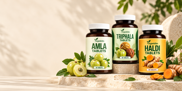 Amla Tablets + Triphala Tablets + Haldi Tablets